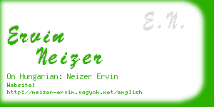 ervin neizer business card